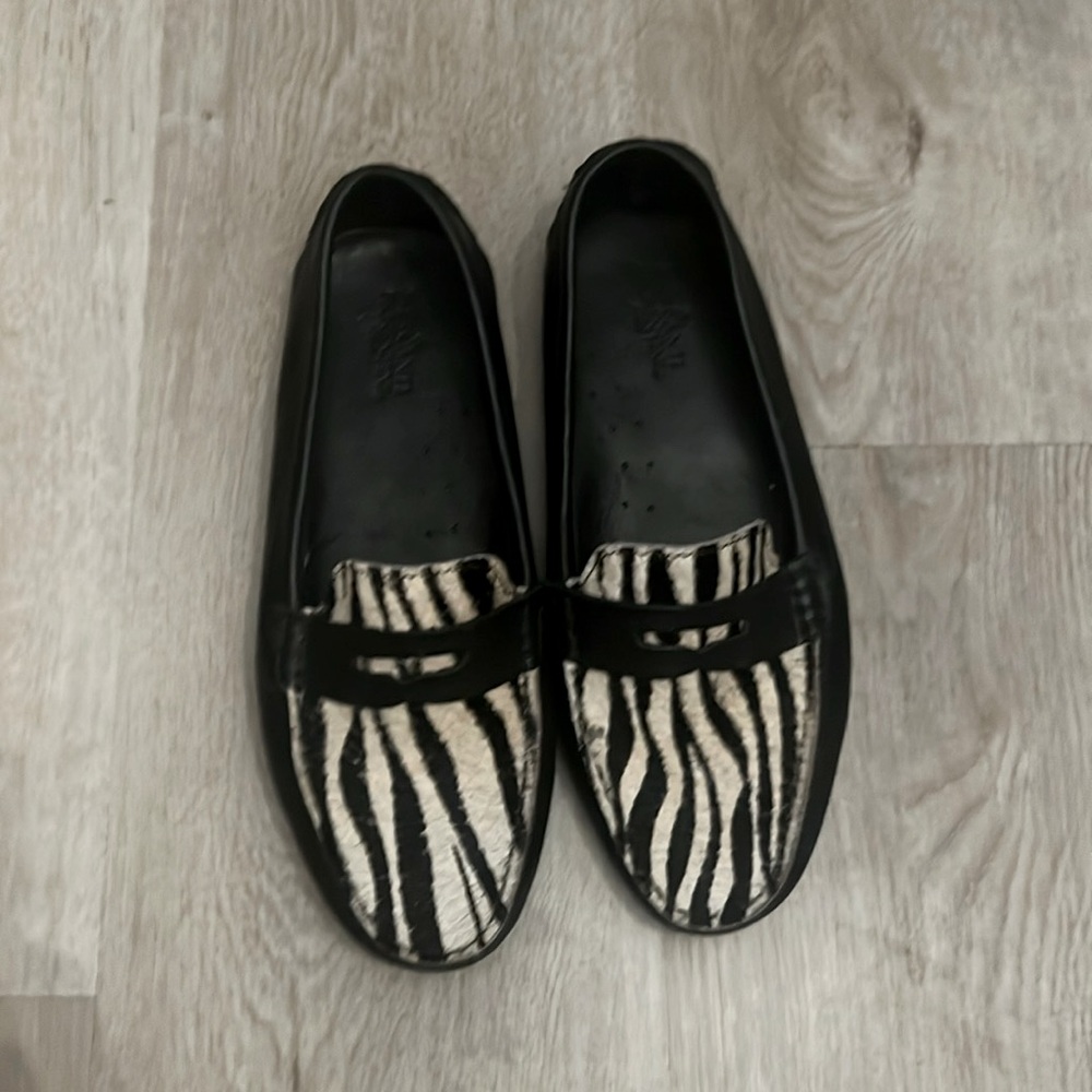 Mercanti Florentini leather driving loafer zebra